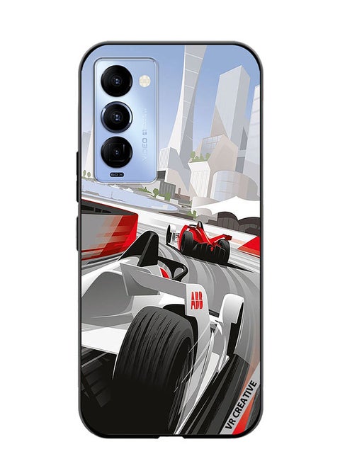 Protective Case Cover For Tecno Camon 18/18 P F1 Car Racing Design Multicolour