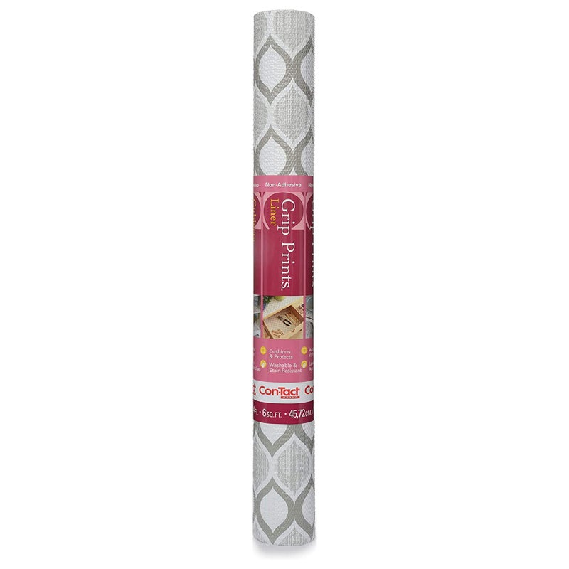 ConTact Brand Grip Prints Shelf Liner  Versatile 18 x 4 Durable NonAdhesive NonSlip Drawer and Cabinet Liner in Elegant Savoy Stone  Pack of 1 Roll
