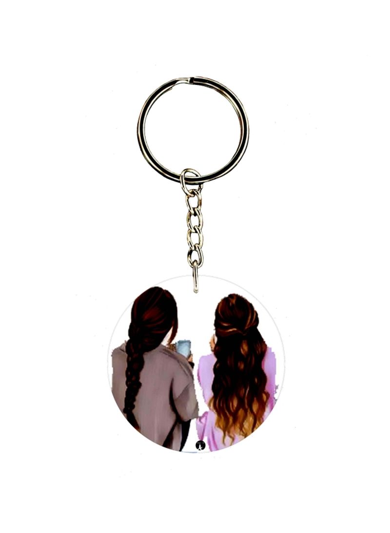 Girl Printed Dual Sided Keychain