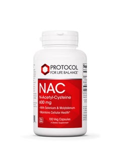 Protocol For Life Balance Protocol NAC with Selenium and Molybdenum - Glutathione, Brain, and Lung - 100 Veg Caps 