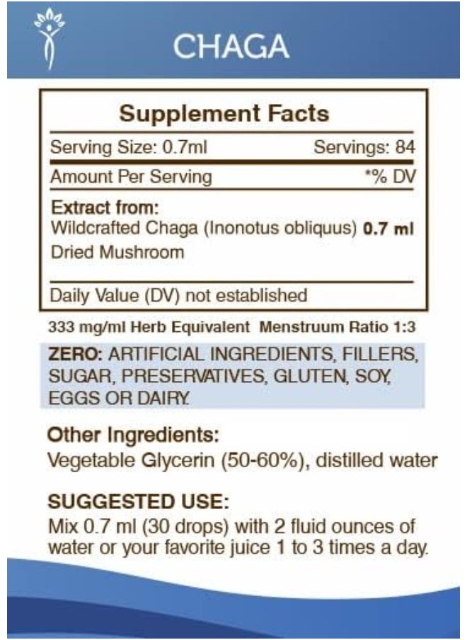 Secrets of the Tribe - Secrets of the Tribe Chaga Tincture Alcohol-Free Extract, Organic Chaga (Inonotus obliquus) Dried Whole Mushroom (2 FL OZ) - Image 1