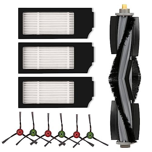 CHAIN PEAK (10 Pieces) X1 Omni Replacement Parts Compatible With ECOVACS DEEBOT DEEBOT X1 OMNI, X1 PRO OMNI, T10 OMNI Robot Vacuum Accessories Kit, 1 Roller Brush, 3 HEPA Filters, 6 Side Brushes - Image 1