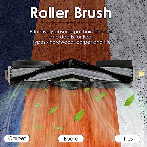 CHAIN PEAK (10 Pieces) X1 Omni Replacement Parts Compatible With ECOVACS DEEBOT DEEBOT X1 OMNI, X1 PRO OMNI, T10 OMNI Robot Vacuum Accessories Kit, 1 Roller Brush, 3 HEPA Filters, 6 Side Brushes - Image 2