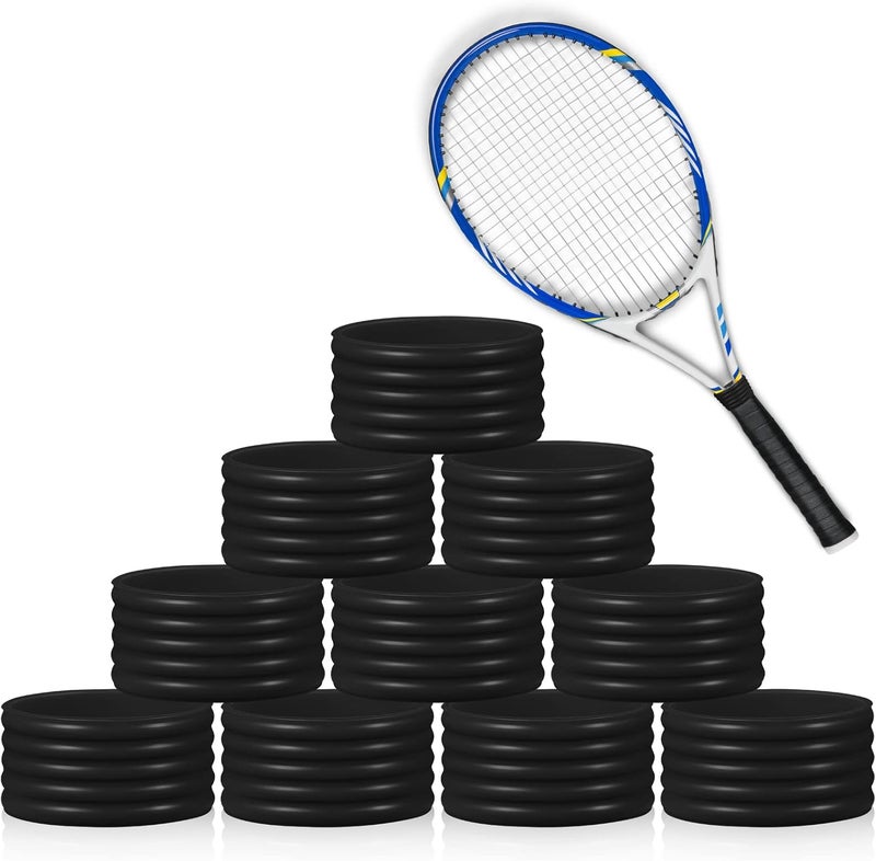 Leitee Leitee 10 Pcs Tennis Racket Silicone Racquet Grip Ring Band Non Slip Racket Rubber Ring Absorbent Overgrip in Place for Racquetball Badminton Squash Baseball Bat Handle - Image 1
