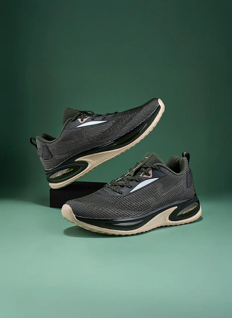 Campus Olive Men Prexton Memorytech Advance Footbed Lace-Up Running Shoes-Olive for Men | Best Price UAE