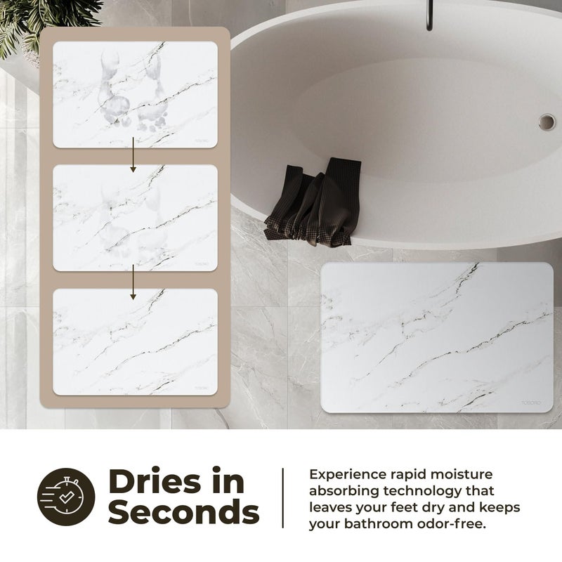 TOSORO - Stone Bath Mat Diatomaceous Earth Shower Mat Non-Slip Super Absorbent Diatomite Stone Bath Mats for Bathroom Floor Quick Drying Natural Easy to Clean (23.5 x 15) - Sandstone - Image 3