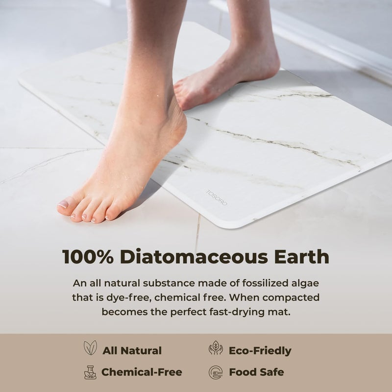 TOSORO - Stone Bath Mat Diatomaceous Earth Shower Mat Non-Slip Super Absorbent Diatomite Stone Bath Mats for Bathroom Floor Quick Drying Natural Easy to Clean (23.5 x 15) - Sandstone - Image 4