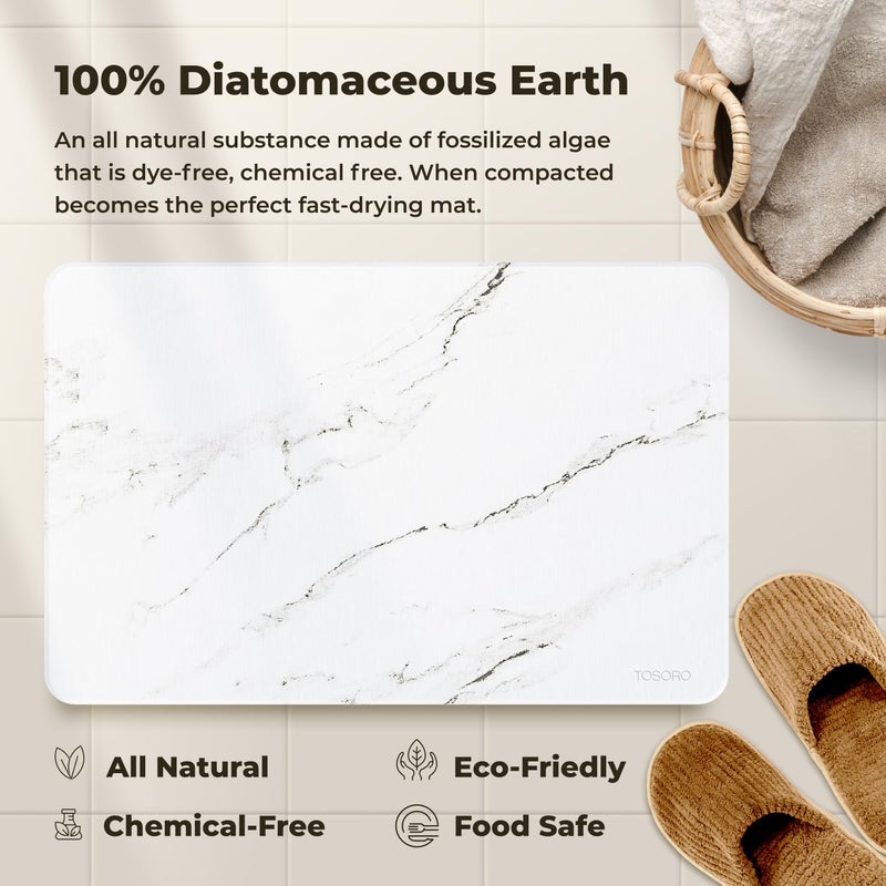 TOSORO - Stone Bath Mat Diatomaceous Earth Shower Mat Non-Slip Super Absorbent Diatomite Stone Bath Mats for Bathroom Floor Quick Drying Natural Easy to Clean (23.5 x 15) - Sandstone - Image 5