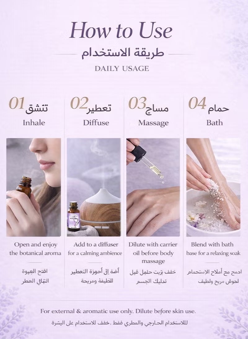 إستو زيت اللافندر النقي – 30 مل، مقطر بالبخار من نبات اللافندر الطبيعي للعلاج العطري، أجهزة التعطير، المساج والحمام – رائحة زهرية ناعمة ومهدئة – للاستخدام الخارجي في العلاج العطري والاسترخاء - Image 4