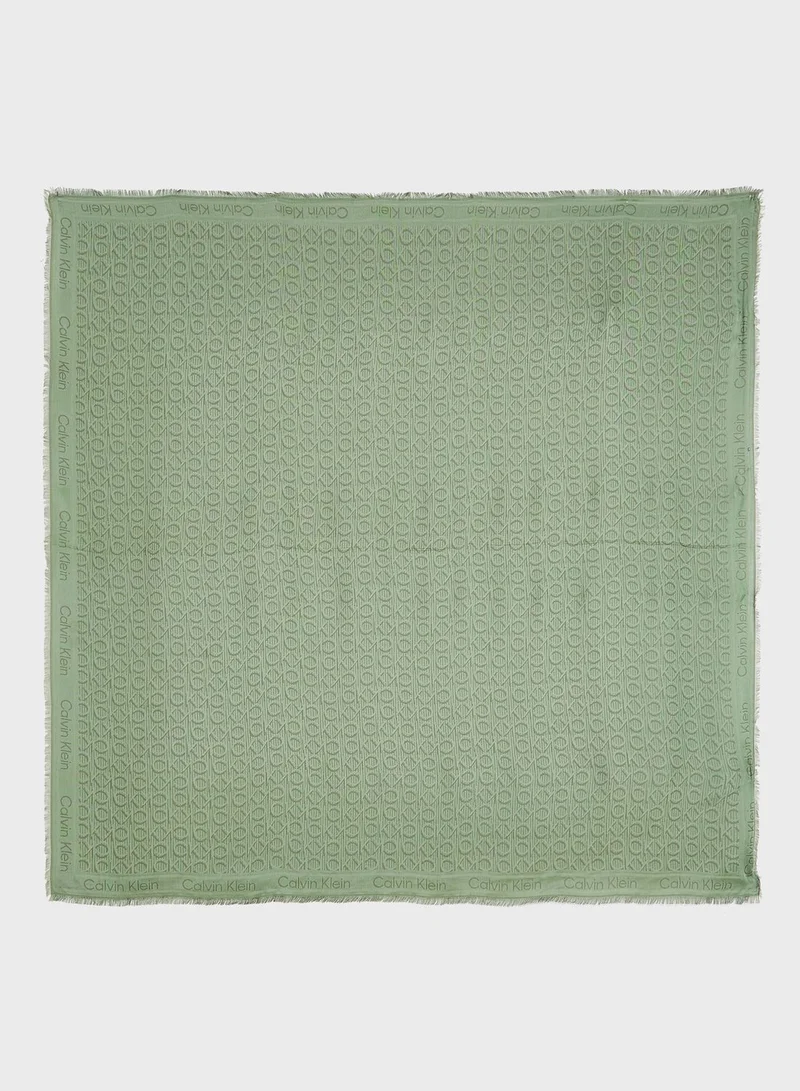 CALVIN KLEIN Monogram Deatiled Scarf