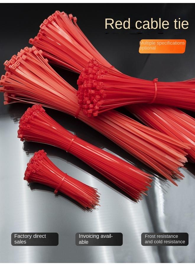 Bluejw Red Cable Tie Self-locking Plastic Cable Tie Nylon Cable Tie Color 3*100 4*200mm Wedding Cable Tie  - Image 1