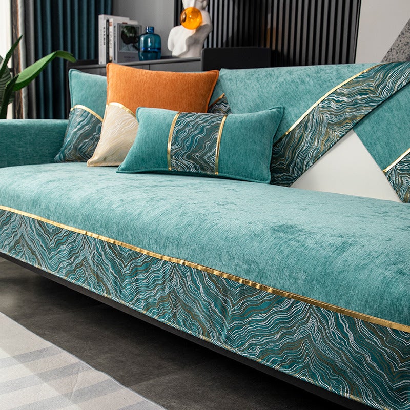 Chenille Sofa Cushion Cover – Non-Slip Solid Color for Combination Sofas - Image 1