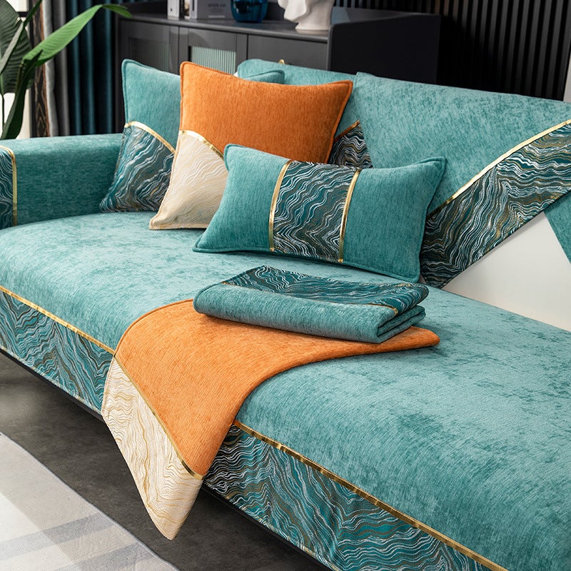 Chenille Sofa Cushion Cover – Non-Slip Solid Color for Combination Sofas - Image 2
