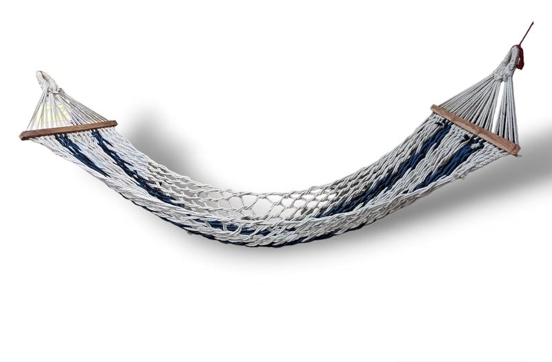 WATIKA CRAFT Watika Craft Rope Hammock with Wooden Spreader Bars for Single Person 30 Inches Width Multicolour  - Image 1