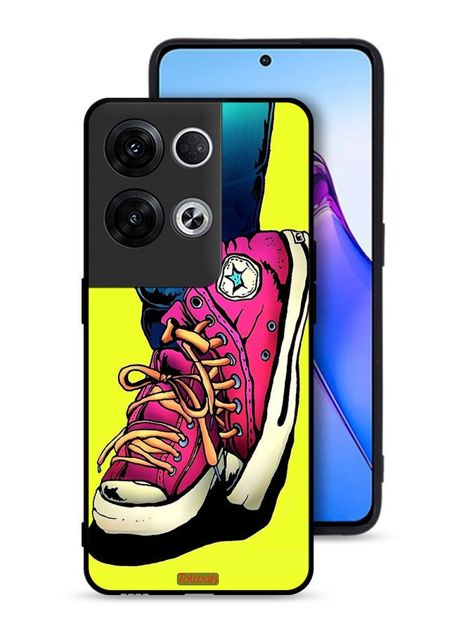 Tolwak Oppo Reno8 Pro Plus 5G Protective Case Cover Canva Shoes Art  - Image 1