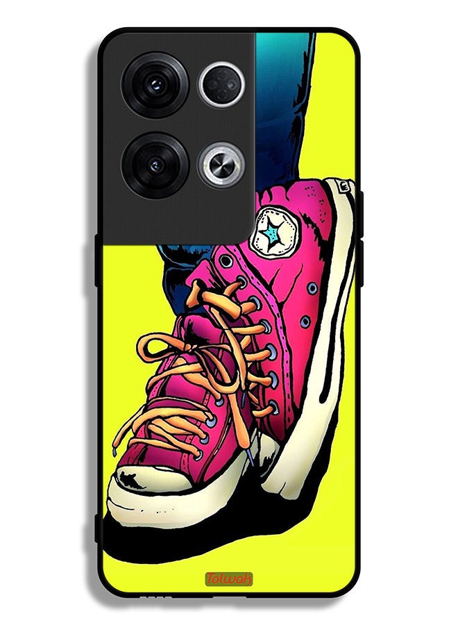 Tolwak Oppo Reno8 Pro Plus 5G Protective Case Cover Canva Shoes Art  - Image 2