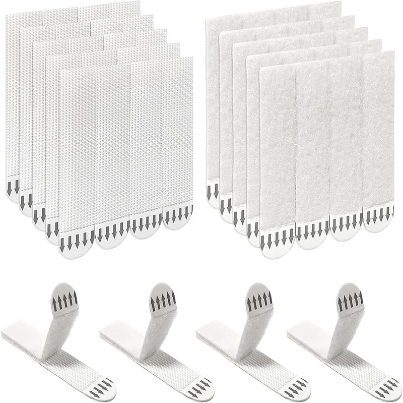 White Large Picture Hanging Strips Heavy Duty, Sticky Picture Hangers for Walls, Damage Free No Nails Refill Adhesive Poster Frame Mounting, 24 Pairs 48 Strips