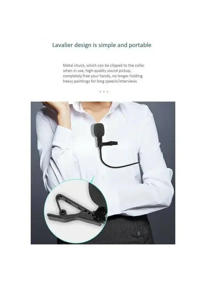 Lavalier Condenser Microphone, 20Hz-16KHz, 30dB Sensitivity, 150cm Cable, Type-C Plug, Foam Windscreen, 360° Rotatable Clip GL-140 - Image 2
