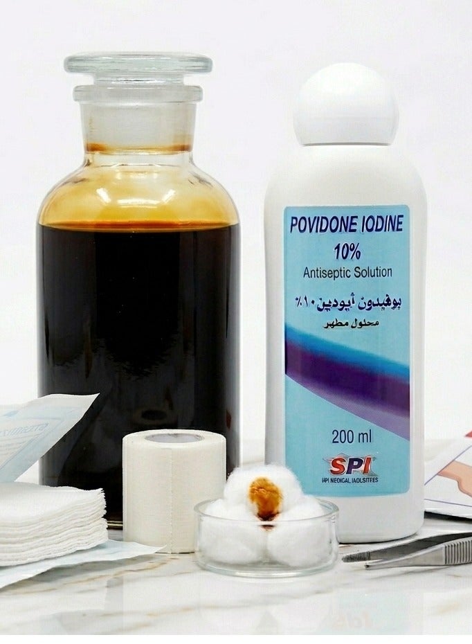 SPA SPI Bufodine Iodine, 10% povidone-iodine antiseptic solution used to disinfect minor wounds, grazes, burns, and abrasions. 200ml - Image 2