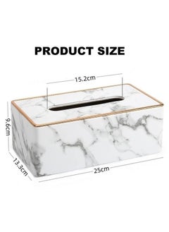 RAQTA Tissue Box Holder | Marble-Style Cover for Tissue Box | Compact & Elegant Design  - Image 5