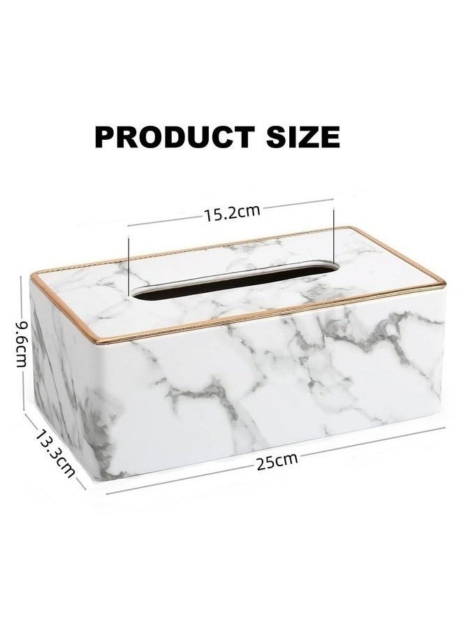 RAQTA Tissue Box Holder | Marble-Style Cover for Tissue Box | Compact & Elegant Design  - Image 5