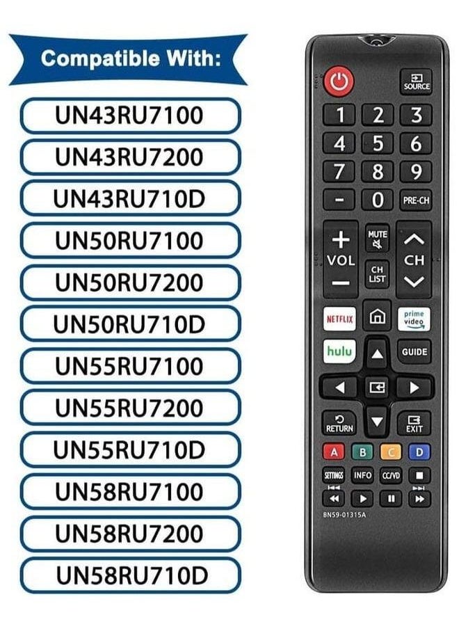 زبون Bn59-01315D بديل لجهاز التحكم عن بعد من سامسونج وسلسلة Smart 4K Ultra Uhd المنحنية 8 7 6 Tv Hdtv Led Un 32 40 43 50 55 58 65 75 بوصة N Nu Ru Series 5300  - Image 2