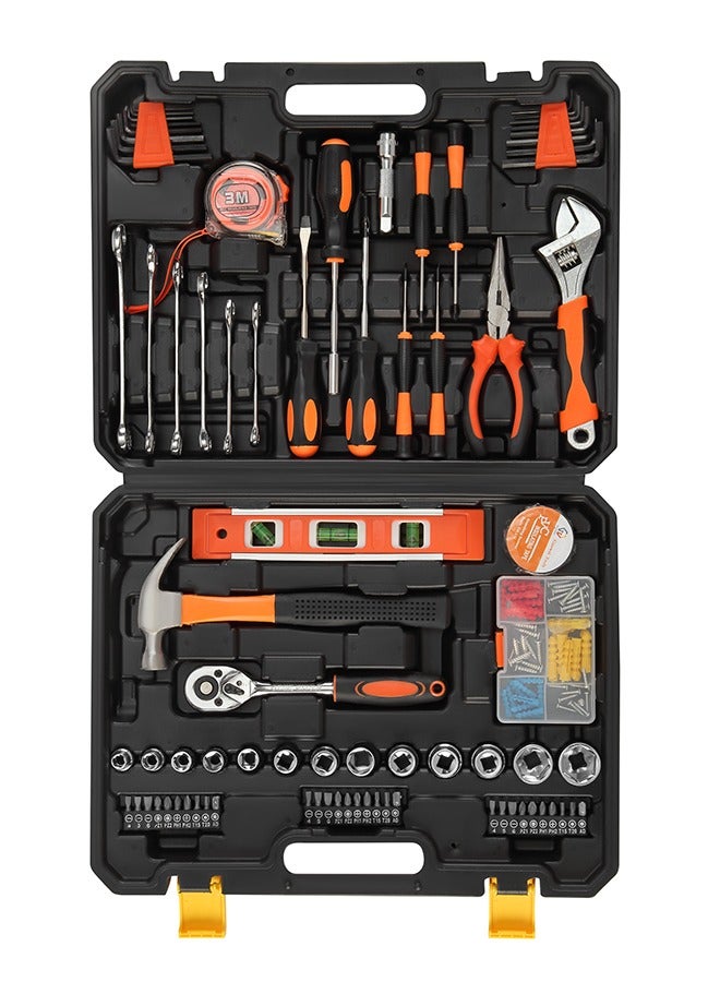 LAWAZIM Tools Set - 108 Piece - Home and Auto Repair Kit with Hammer, Wrenches, Ratchet, Sockets, Screwdrivers, Hex Keys, Measuring Tape, Torpedo, and Carrying Case - Ideal for Maintenance and Repairs  - Image 1
