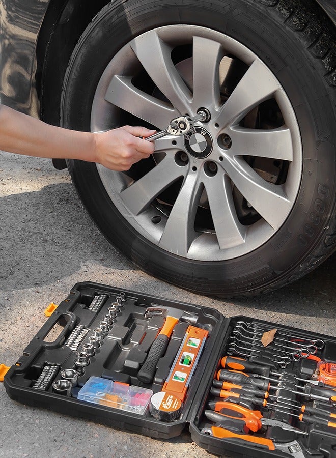 LAWAZIM Tools Set - 108 Piece - Home and Auto Repair Kit with Hammer, Wrenches, Ratchet, Sockets, Screwdrivers, Hex Keys, Measuring Tape, Torpedo, and Carrying Case - Ideal for Maintenance and Repairs  - Image 3