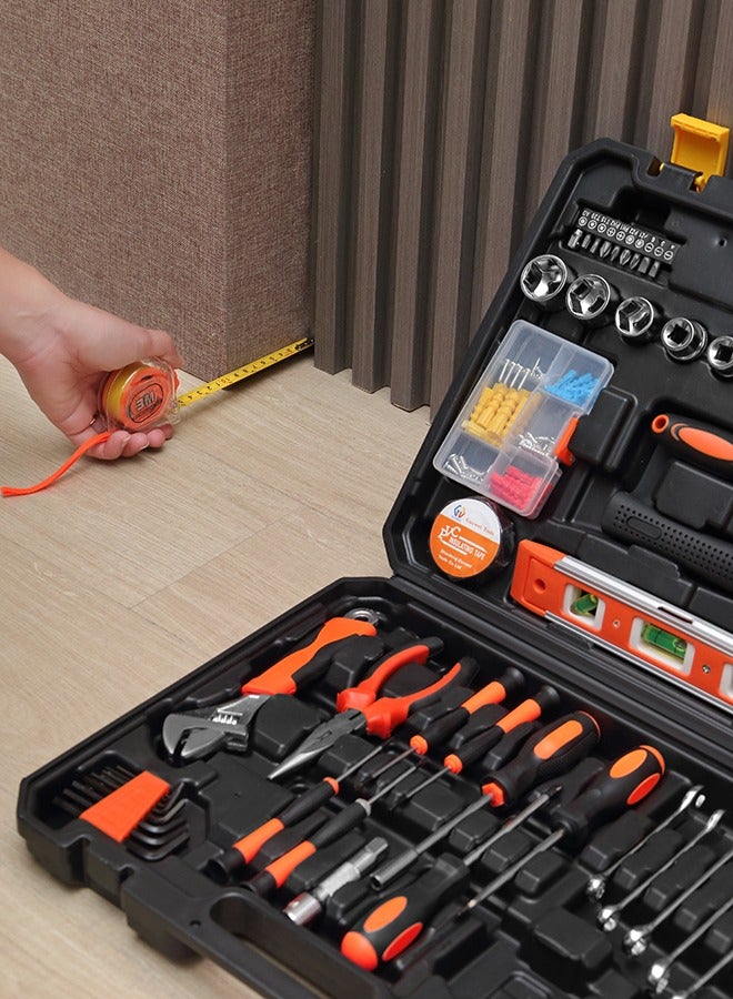 LAWAZIM Tools Set - 108 Piece - Home and Auto Repair Kit with Hammer, Wrenches, Ratchet, Sockets, Screwdrivers, Hex Keys, Measuring Tape, Torpedo, and Carrying Case - Ideal for Maintenance and Repairs  - Image 4