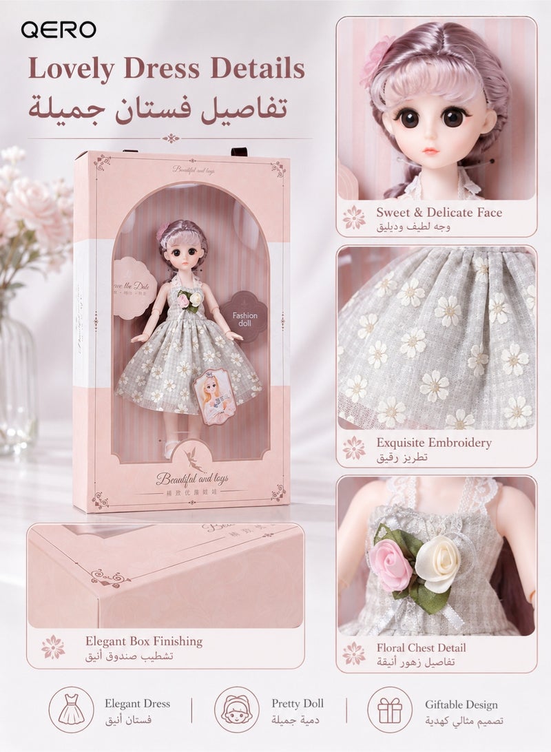 كيورو دمية أزياء QERO مقاس 30 سم في علبة هدايا بمقبض حمل 41 سم للعب التخيلي وتقديم الهدايا - Image 5