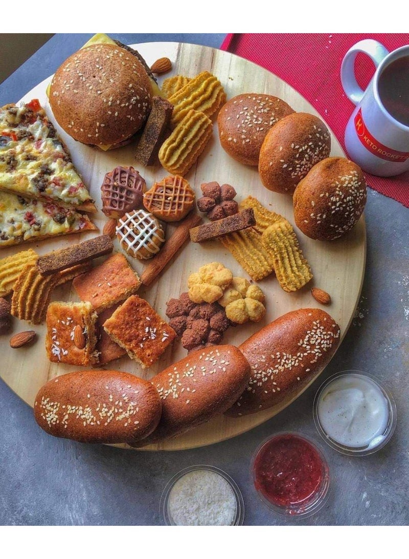 A rotating wooden food stand serving base designed to elegantly display cheeses cakes and appetizers antibacterial mold resistant made of high quality wood and easy to clean. - Image 2