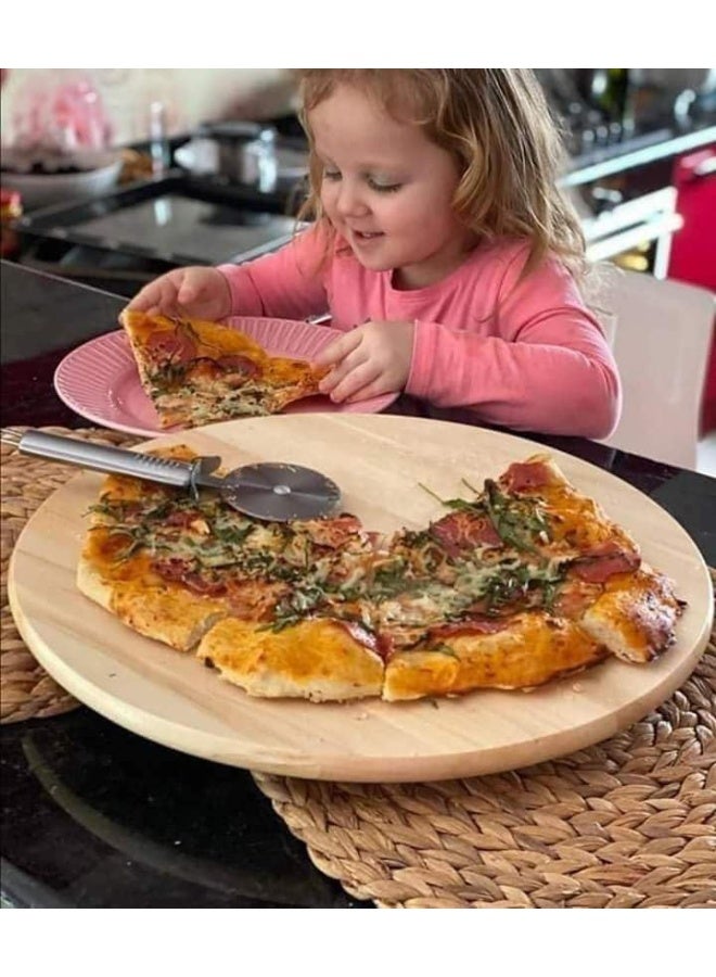 A rotating wooden food stand serving base designed to elegantly display cheeses cakes and appetizers antibacterial mold resistant made of high quality wood and easy to clean. - Image 4