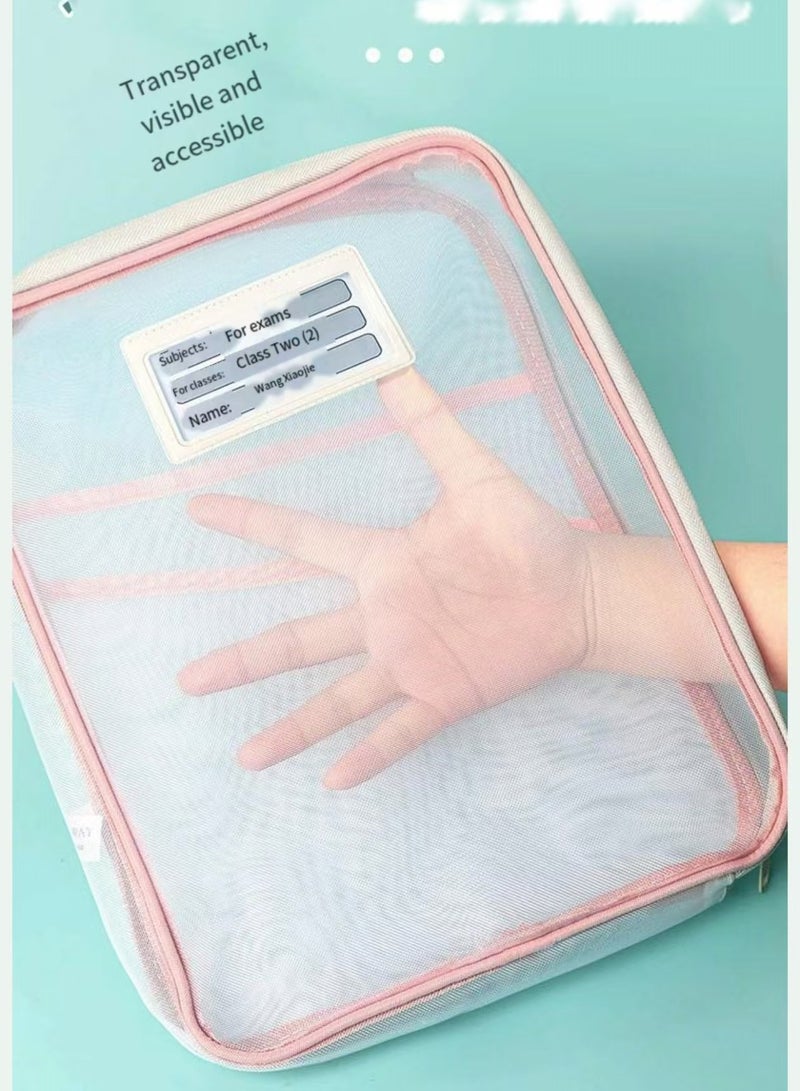 Archive bags for boys and girls, zipper bags for office supplies, 4-piece set