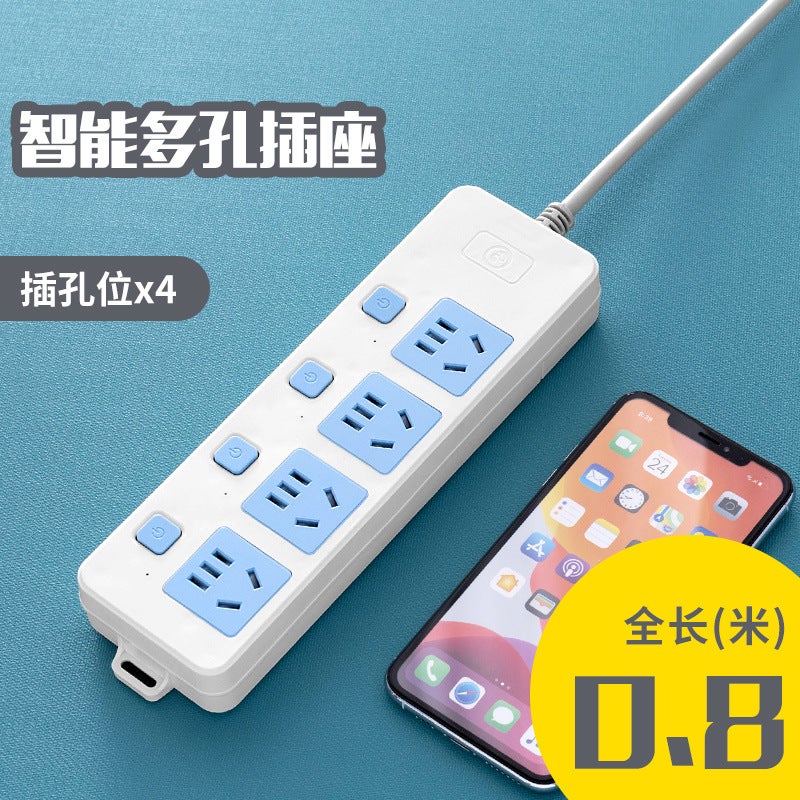 Power Strip High-Power Socket Independent Sub-Control Strip Long-Line Socket Household Power Strip Wiring Board Spot - Image 1