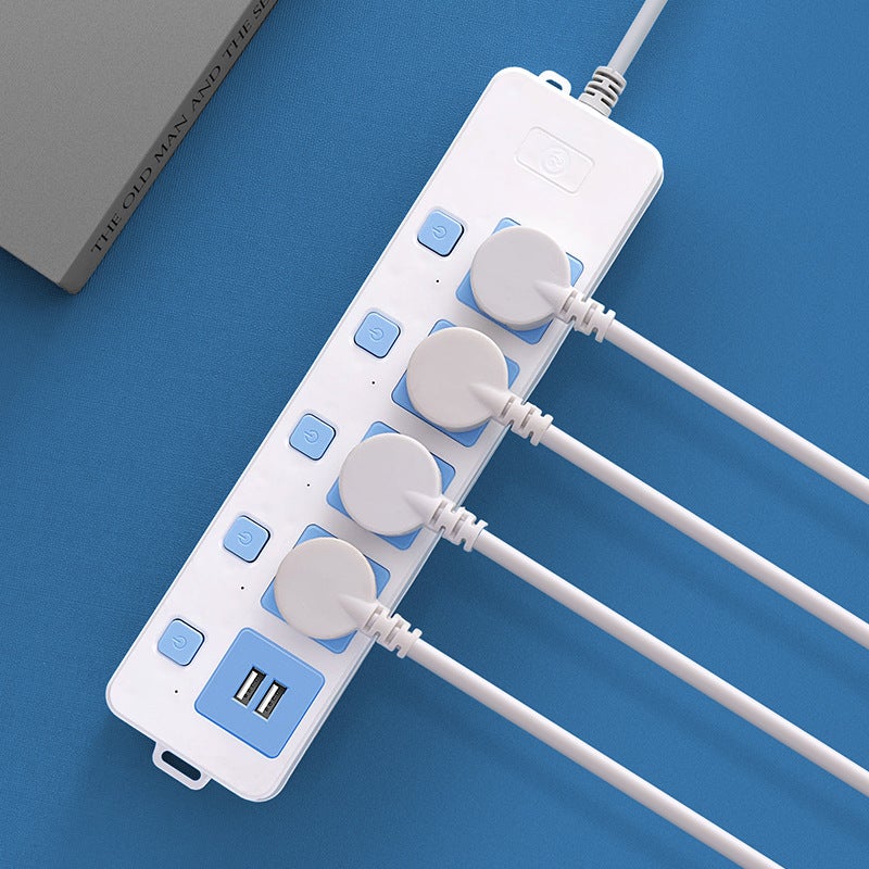 Power Strip High-Power Socket Independent Sub-Control Strip Long-Line Socket Household Power Strip Wiring Board Spot - Image 4