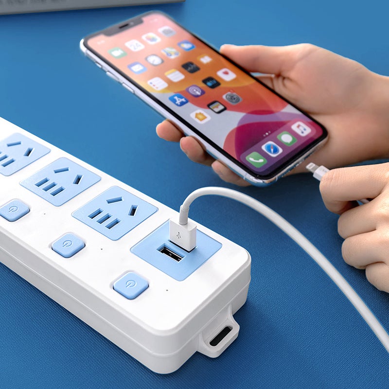 Power Strip High-Power Socket Independent Sub-Control Strip Long-Line Socket Household Power Strip Wiring Board Spot - Image 5