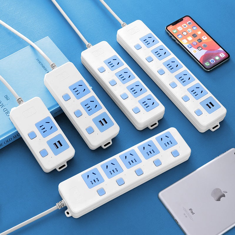 Power Strip High-Power Socket Independent Sub-Control Strip Long-Line Socket Household Power Strip Wiring Board Spot - Image 2