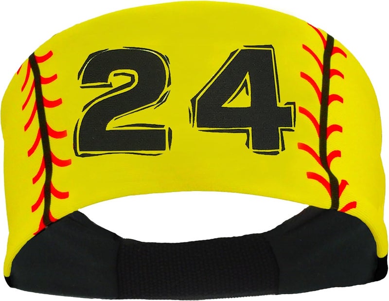 MadSportsStuff Softball Headband for Girls with Jersey Number (Numbers 00-39) - Image 1