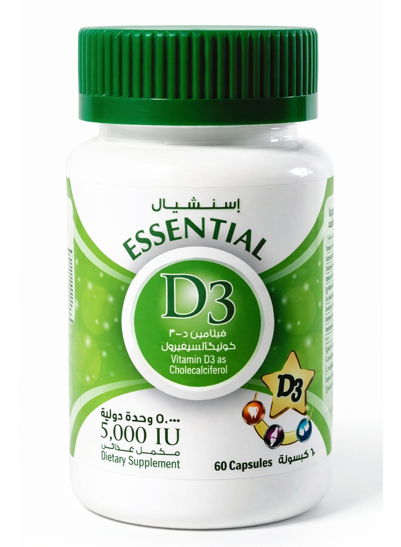 Essential D-3 5000 IU 60 Caps - Image 1