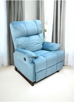 SILA Modern Design Executive Massager Sofa Recliner Fabric with Moving and Rocking Sofa BLUE  - Image 1