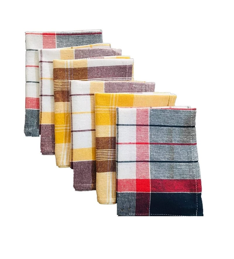 Amzgear Cotton Cleaning Cloth - Pack of 6, 16x24 Inch: Ideal for Kitchen Cleaning, Dish Wiping, and Household Dusting - Multicolor Convenience - Image 1