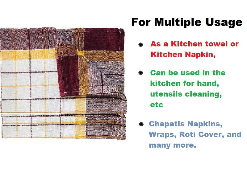 Amzgear Cotton Cleaning Cloth - Pack of 6, 16x24 Inch: Ideal for Kitchen Cleaning, Dish Wiping, and Household Dusting - Multicolor Convenience - Image 4