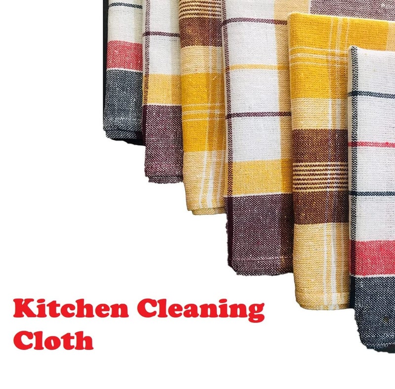 Amzgear Cotton Cleaning Cloth - Pack of 6, 16x24 Inch: Ideal for Kitchen Cleaning, Dish Wiping, and Household Dusting - Multicolor Convenience - Image 2