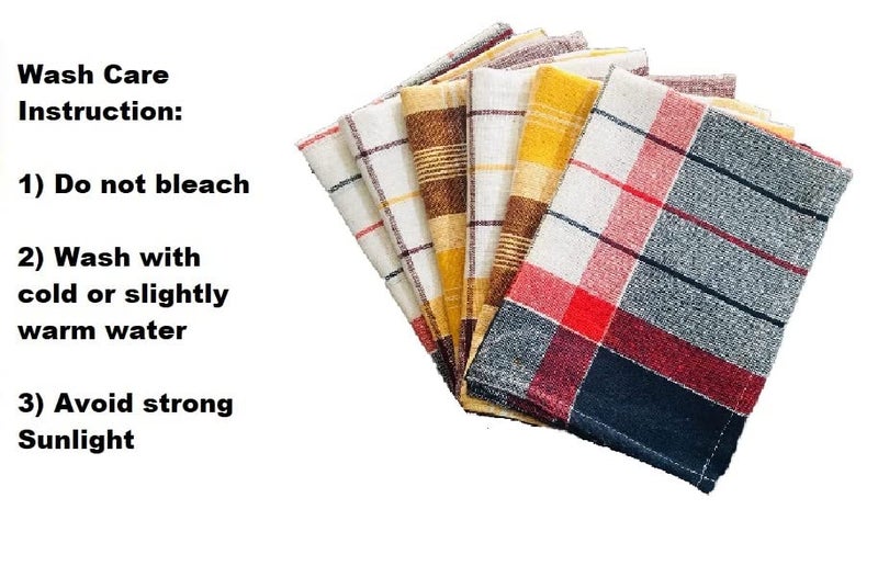 Amzgear Cotton Cleaning Cloth - Pack of 6, 16x24 Inch: Ideal for Kitchen Cleaning, Dish Wiping, and Household Dusting - Multicolor Convenience - Image 5