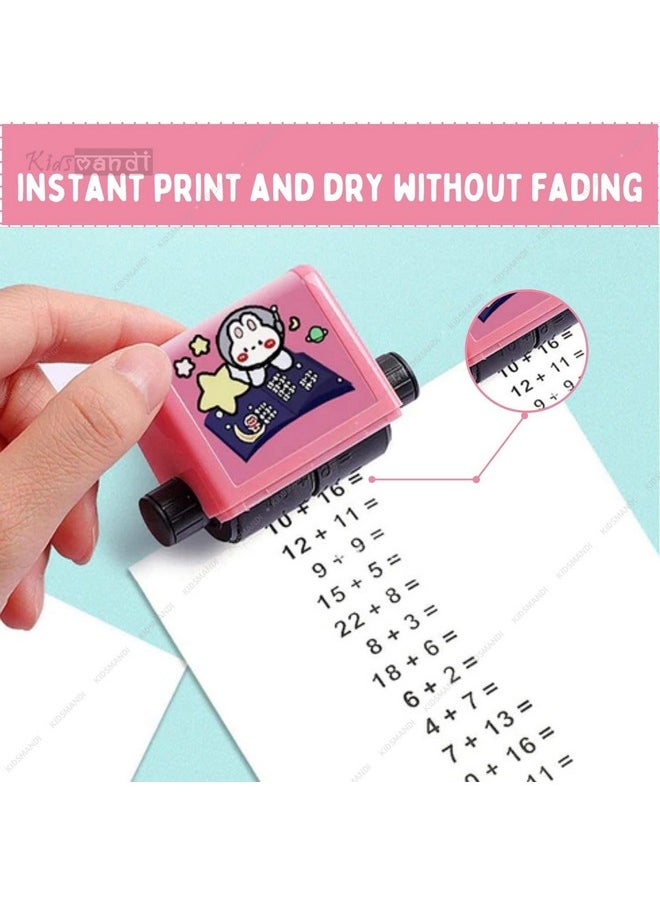 Kids Mandi - Kids Mandi Roller Addition and Subtraction Maths Teaching Stamp | Contains 100 Maths Practice Questions for Young Children | Preschool/Kindergarten Homeschooling Supplies (Colour May Vary) - Image 1