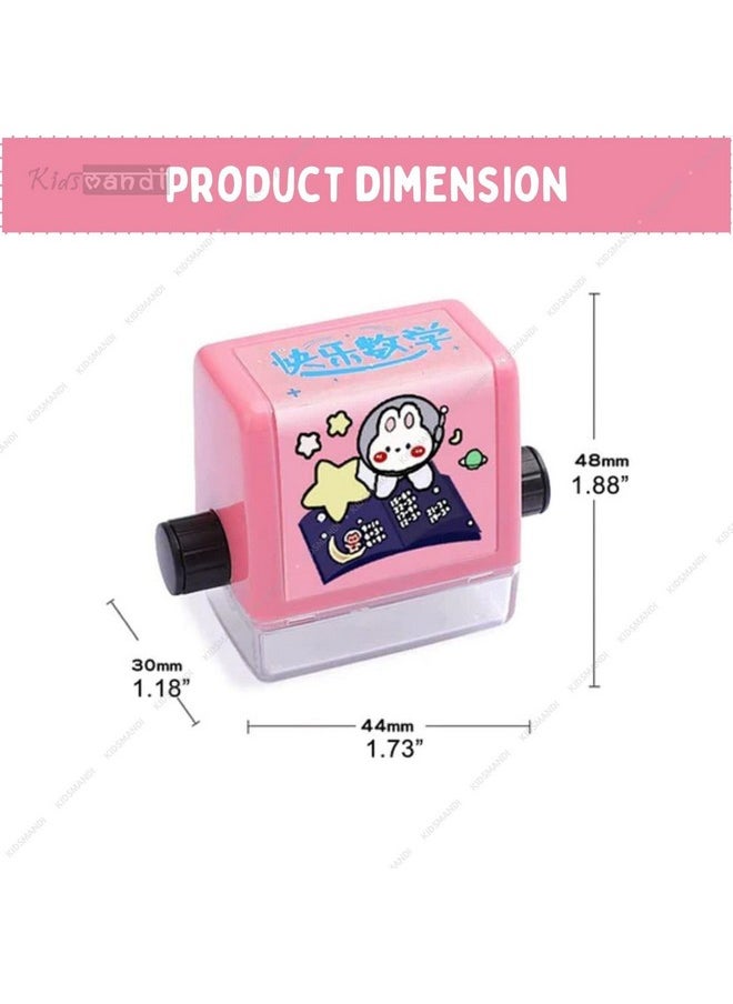 Kids Mandi - Kids Mandi Roller Addition and Subtraction Maths Teaching Stamp | Contains 100 Maths Practice Questions for Young Children | Preschool/Kindergarten Homeschooling Supplies (Colour May Vary) - Image 1