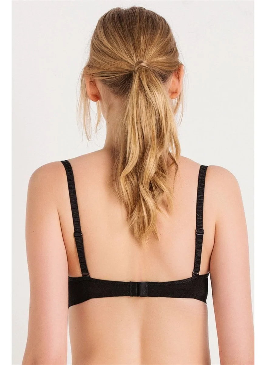 Magic Form 4592 Women's Black Brode Lace Removable Padded Sponge Push-Up Bra