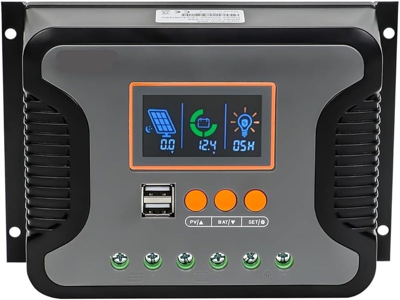 60A PWM Solar Charge Controller LCD Display Auto 12V 24V 36V 48V Lithium Battery Charging System - Image 2