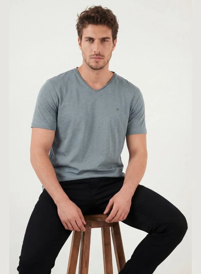 Buratti  Buratti Cotton Slim Fit V-Neck T-Shirt Men's T-Shirt 5902719 for Men | Best Price UAE