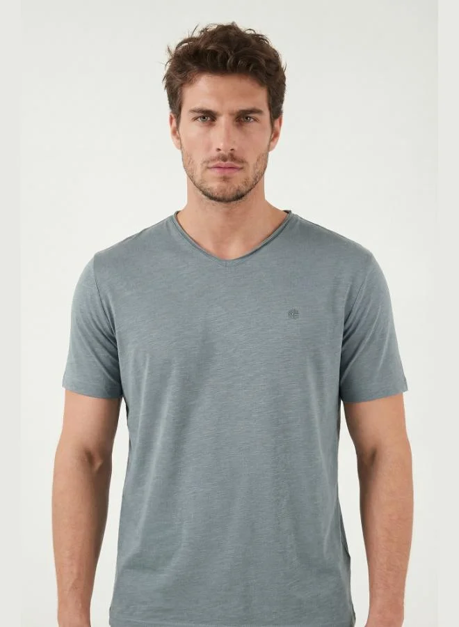 Buratti  Buratti Cotton Slim Fit V-Neck T-Shirt Men's T-Shirt 5902719 for Men | Best Price UAE